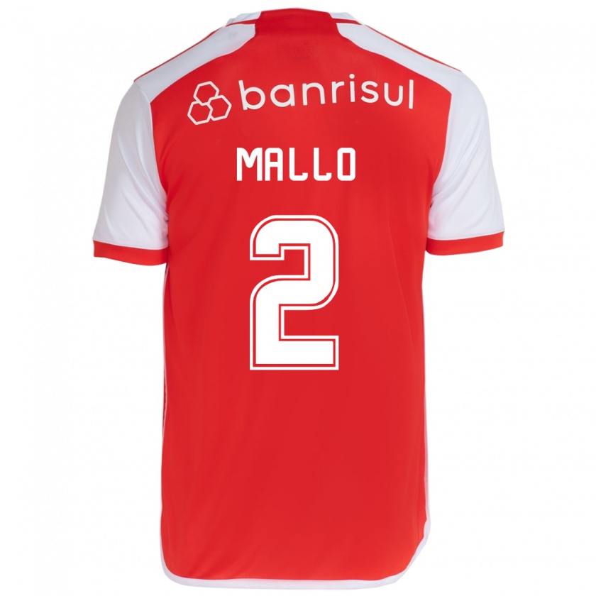 Kandiny Damen Hugo Mallo #2 Rot-Weiss Heimtrikot Trikot 2024/25 T-Shirt