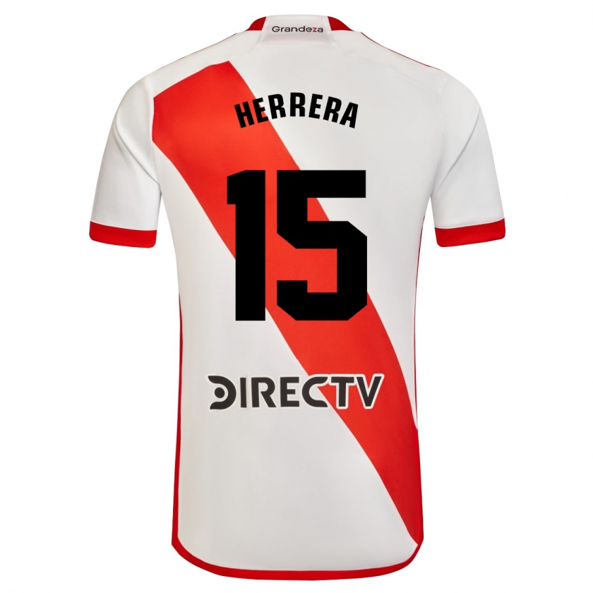 Kandiny Damen Andrés Herrera #15 Weiß Rot Heimtrikot Trikot 2024/25 T-Shirt