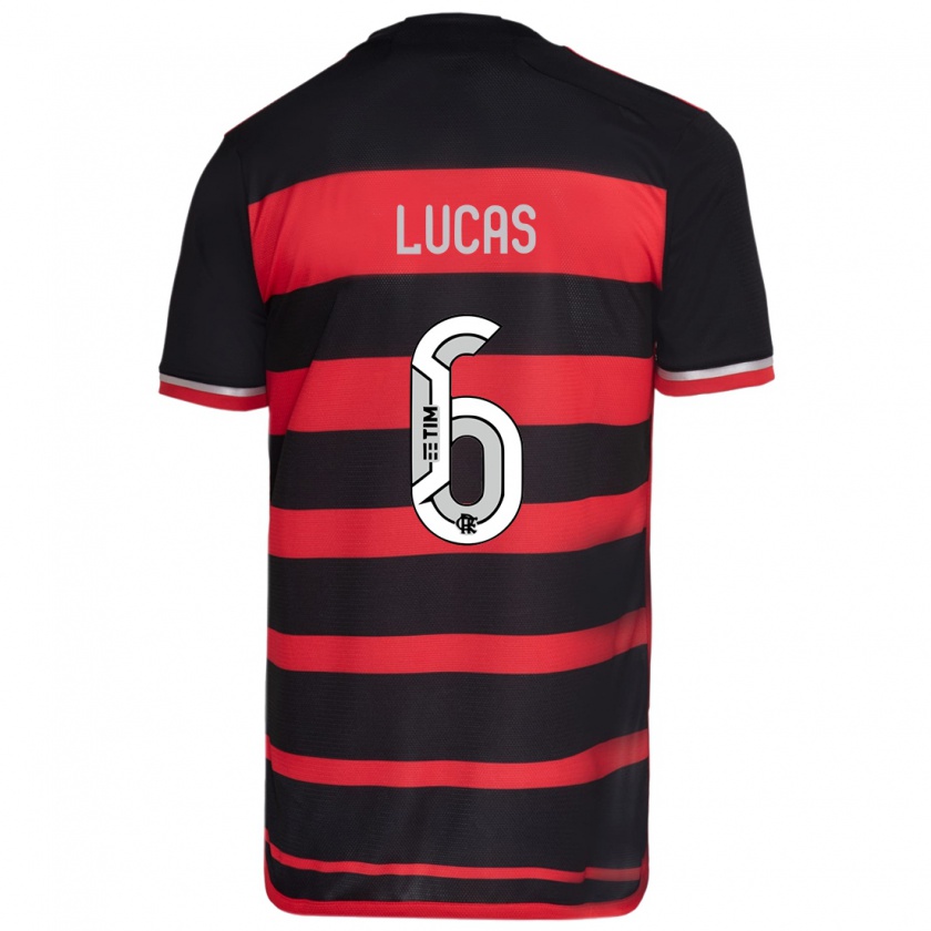 Kandiny Damen Ayrton Lucas #6 Rot Schwarz Heimtrikot Trikot 2024/25 T-Shirt