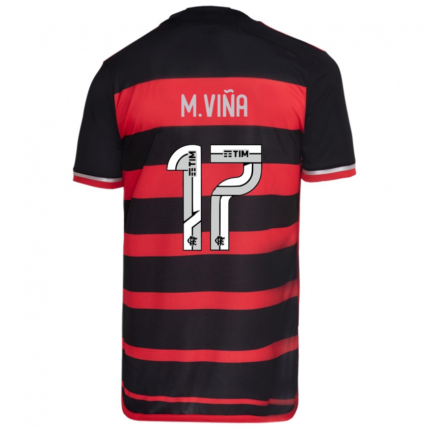 Kandiny Damen Matías Viña #17 Rot Schwarz Heimtrikot Trikot 2024/25 T-Shirt