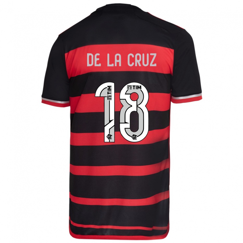 Kandiny Damen Nicolás De La Cruz #18 Rot Schwarz Heimtrikot Trikot 2024/25 T-Shirt