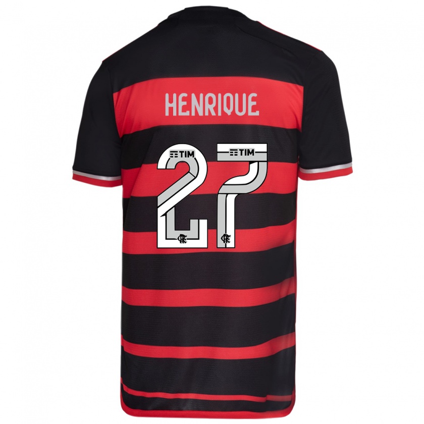 Kandiny Damen Bruno Henrique #27 Rot Schwarz Heimtrikot Trikot 2024/25 T-Shirt