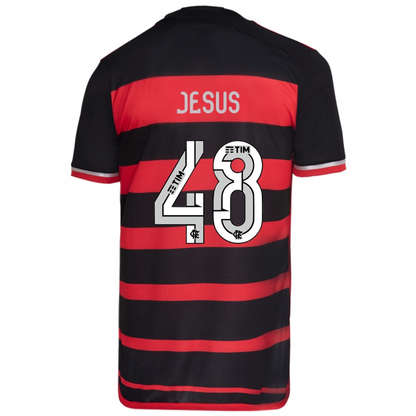 Kandiny Damen Igor Jesus #48 Rot Schwarz Heimtrikot Trikot 2024/25 T-Shirt