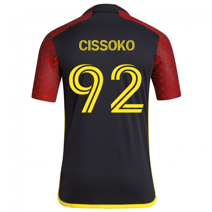 Kandiny Damen Abdoulaye Cissoko #92 Rot Schwarz Auswärtstrikot Trikot 2024/25 T-Shirt