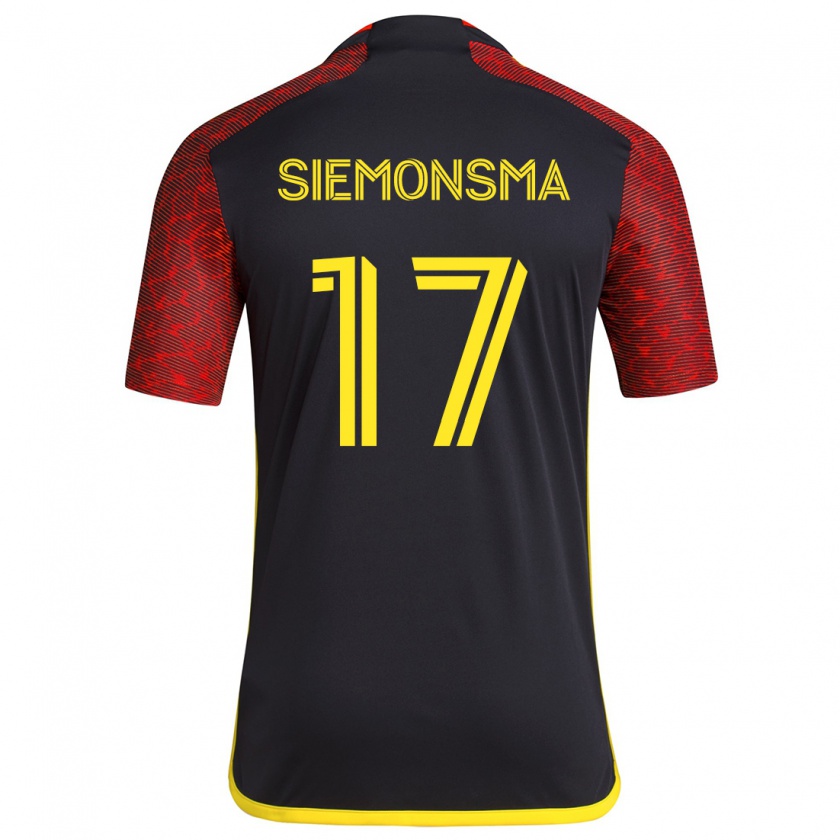 Kandiny Damen Sianna Siemonsma #17 Rot Schwarz Auswärtstrikot Trikot 2024/25 T-Shirt