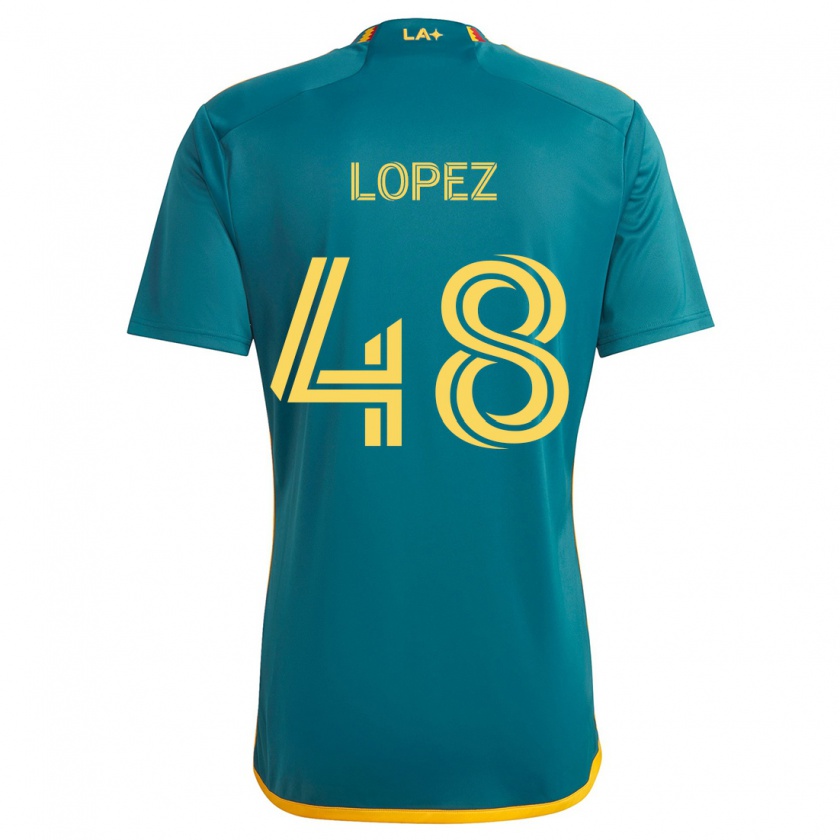 Kandiny Damen Diego López #48 Grün Gelb Auswärtstrikot Trikot 2024/25 T-Shirt