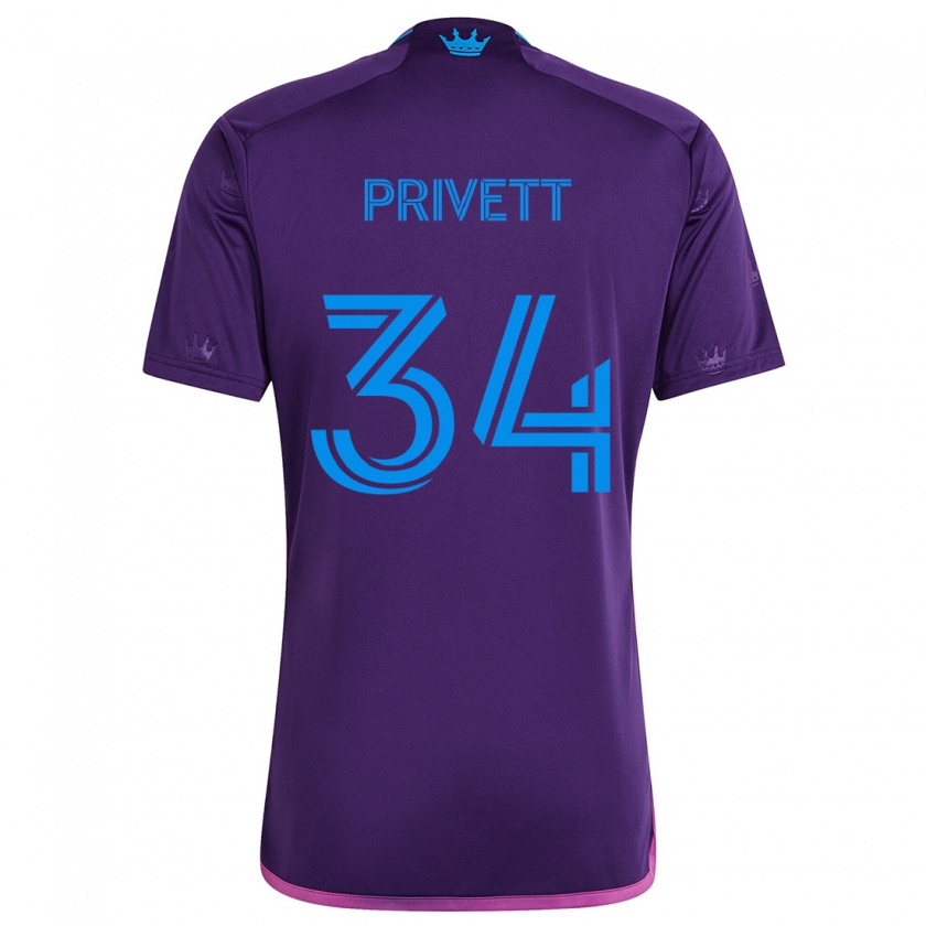 Kandiny Damen Andrew Privett #34 Lila-Blau Auswärtstrikot Trikot 2024/25 T-Shirt