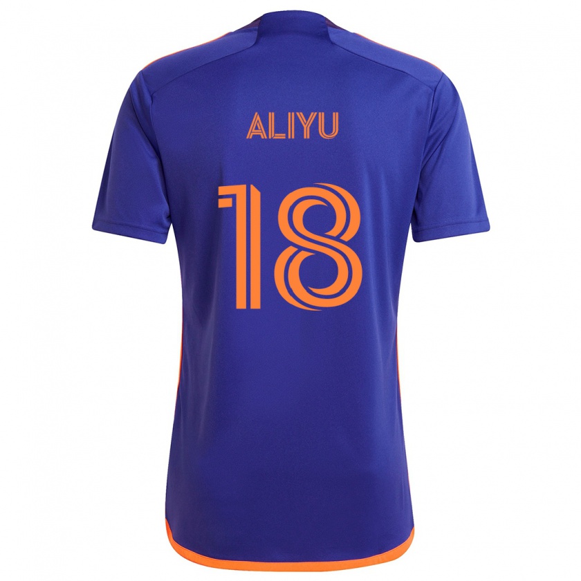 Kandiny Damen Ibrahim Aliyu #18 Lila Orange Auswärtstrikot Trikot 2024/25 T-Shirt