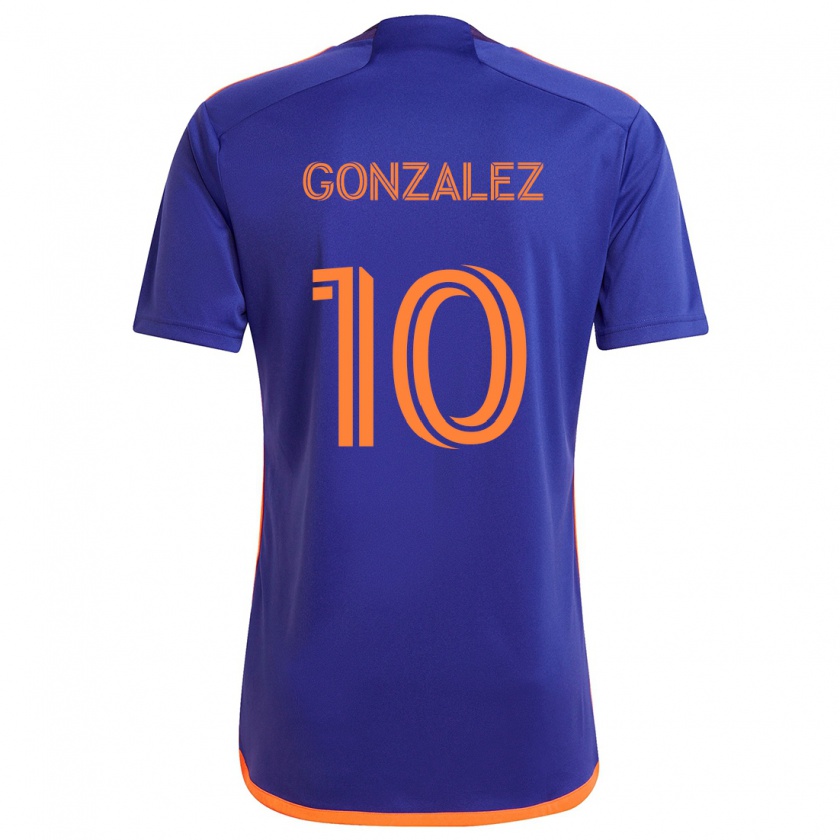 Kandiny Damen Yair González #10 Lila Orange Auswärtstrikot Trikot 2024/25 T-Shirt