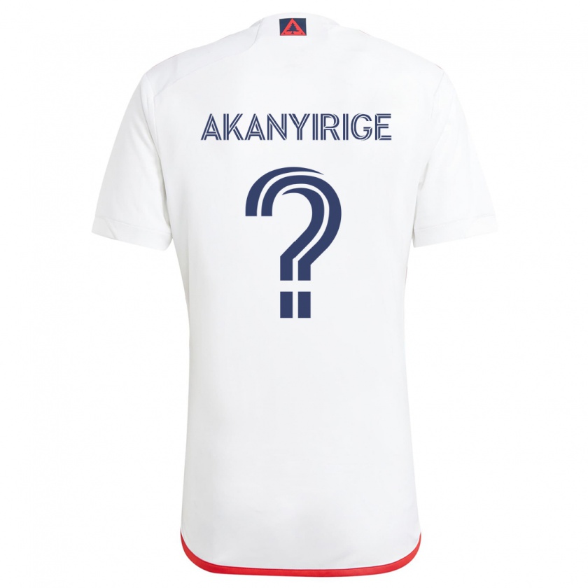 Kandiny Damen Jacob Akanyirige #0 Weiß Rot Auswärtstrikot Trikot 2024/25 T-Shirt