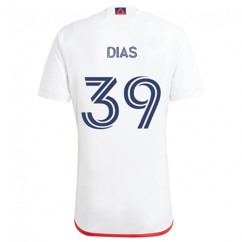 Kandiny Damen Marcos Dias #39 Weiß Rot Auswärtstrikot Trikot 2024/25 T-Shirt