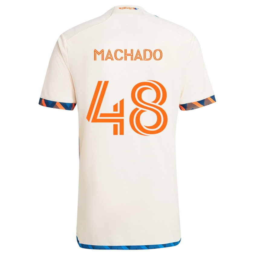 Kandiny Damen Juan Machado #48 Weiß Orange Auswärtstrikot Trikot 2024/25 T-Shirt