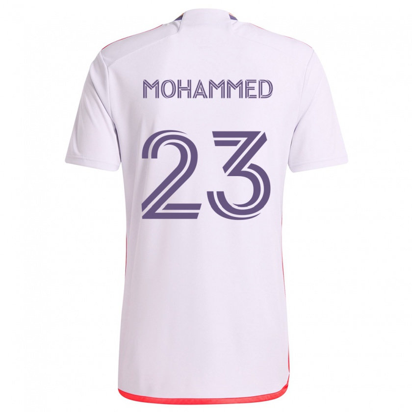 Kandiny Damen Shak Mohammed #23 Weiß Rot Lila Auswärtstrikot Trikot 2024/25 T-Shirt