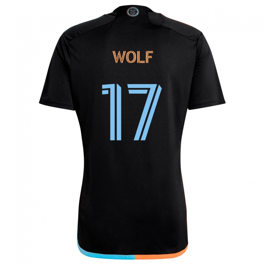 Kandiny Damen Hannes Wolf #17 Schwarz Orange Blau Auswärtstrikot Trikot 2024/25 T-Shirt