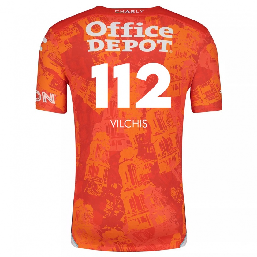 Kandiny Damen Leonardo Vílchis #112 Orange Weiß Auswärtstrikot Trikot 2024/25 T-Shirt