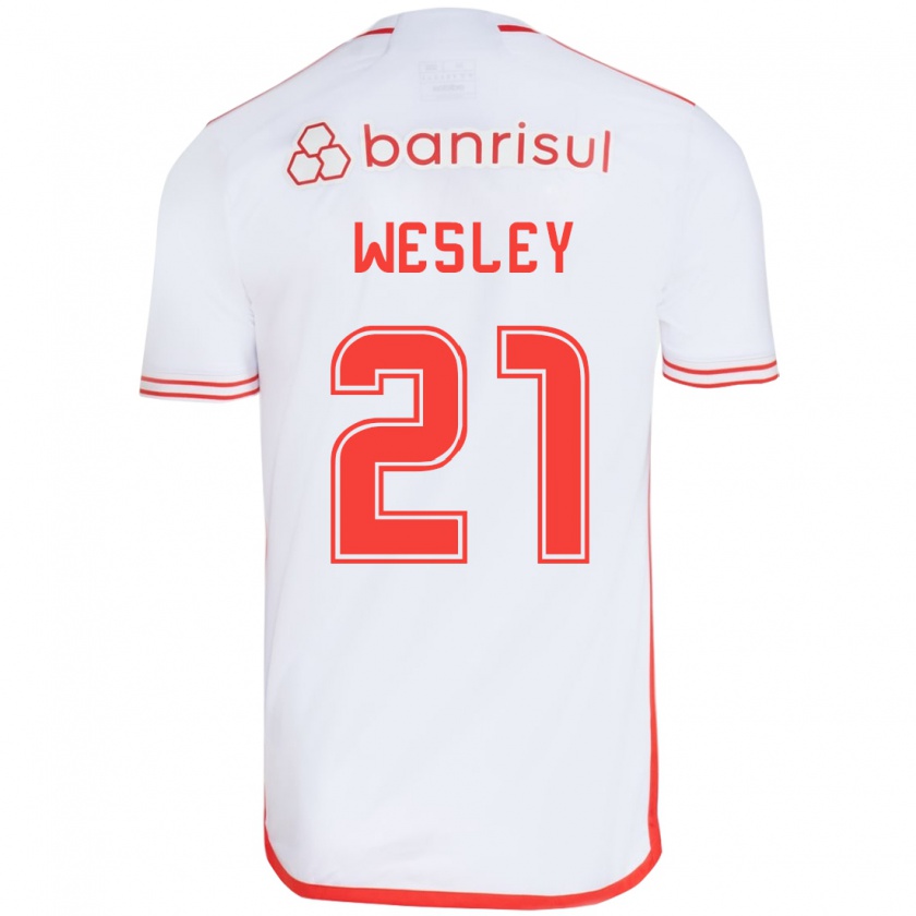 Kandiny Damen Wesley #21 Weiß Rot Auswärtstrikot Trikot 2024/25 T-Shirt