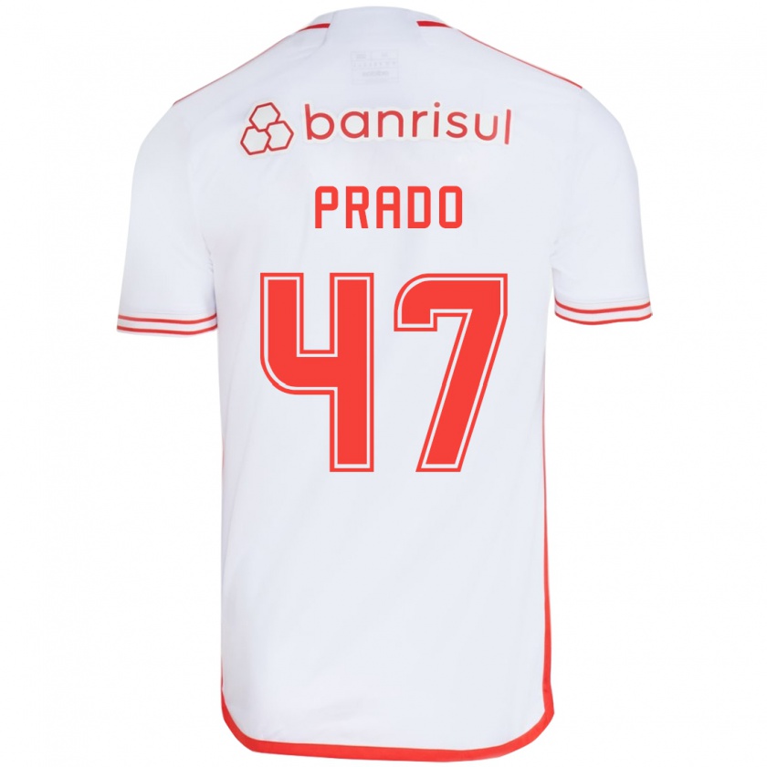 Kandiny Damen Gustavo Prado #47 Weiß Rot Auswärtstrikot Trikot 2024/25 T-Shirt