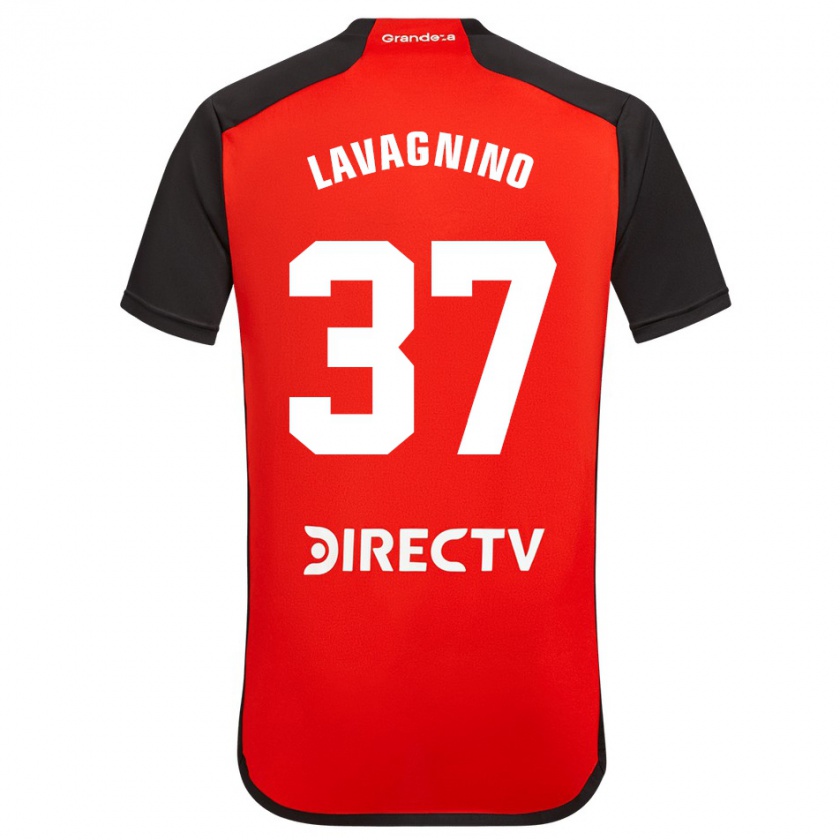 Kandiny Damen Lucas Lavagnino #37 Rot Schwarz Weiß Auswärtstrikot Trikot 2024/25 T-Shirt