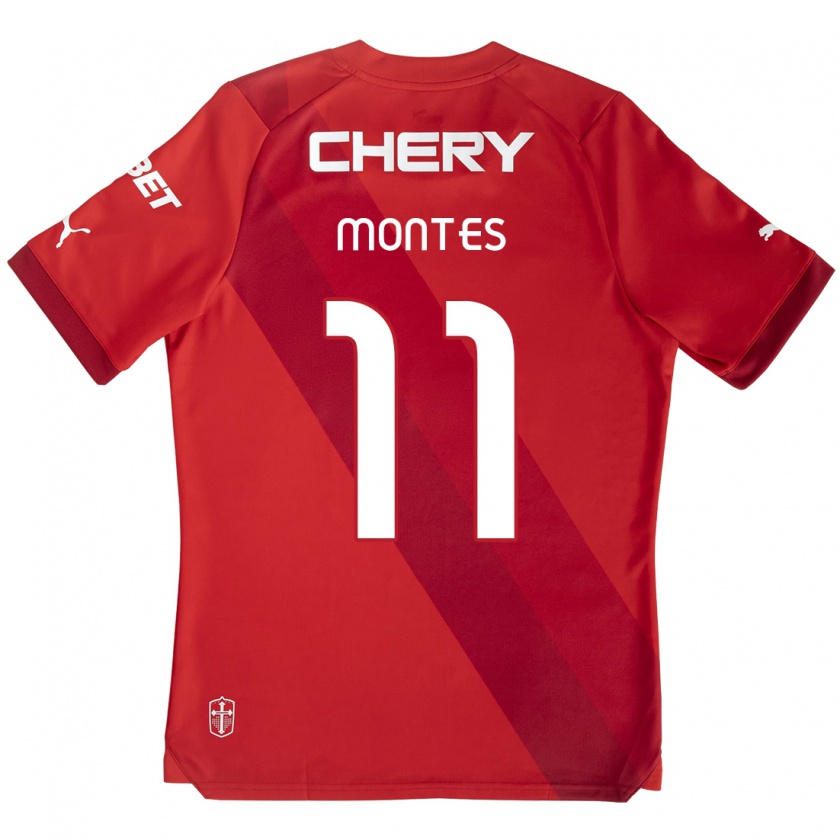 Kandiny Damen Clemente Montes #11 Rot-Weiss Auswärtstrikot Trikot 2024/25 T-Shirt