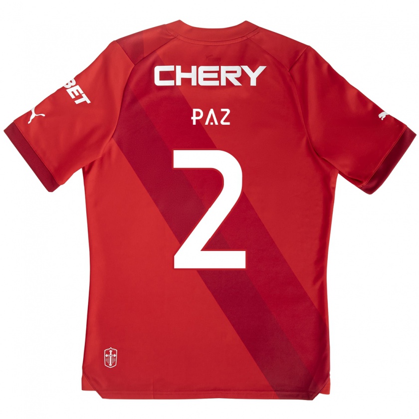 Kandiny Damen Nehuén Paz #2 Rot-Weiss Auswärtstrikot Trikot 2024/25 T-Shirt