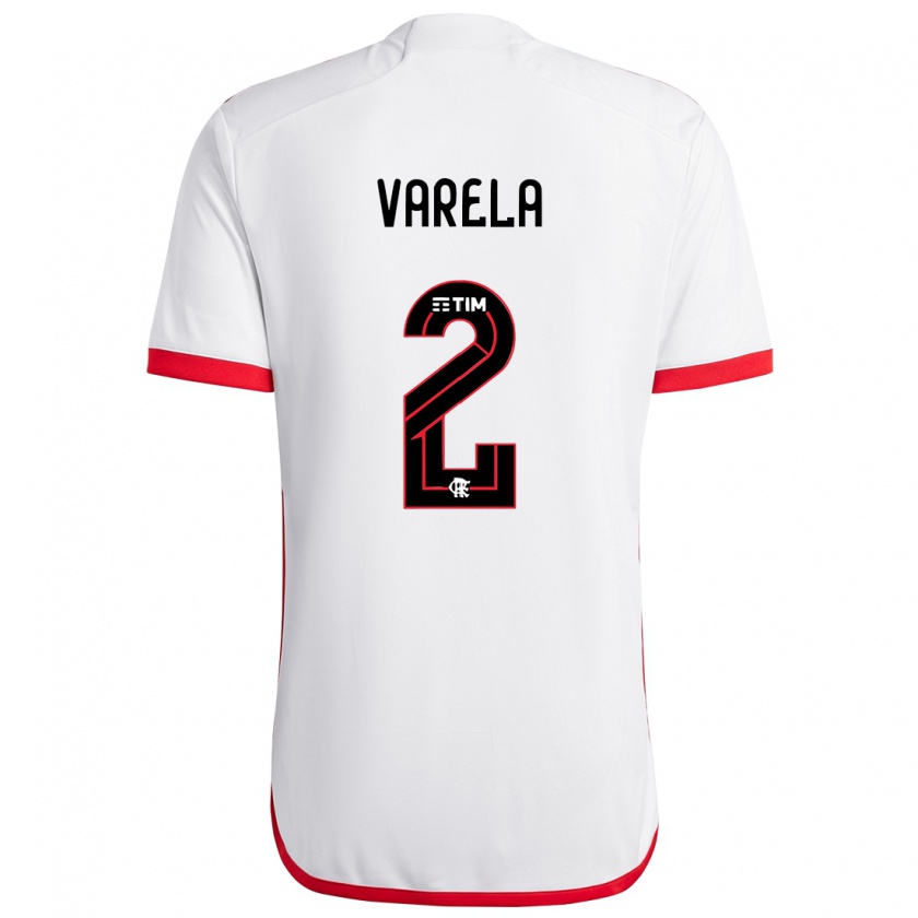 Kandiny Damen Guillermo Varela #2 Weiß Rot Auswärtstrikot Trikot 2024/25 T-Shirt