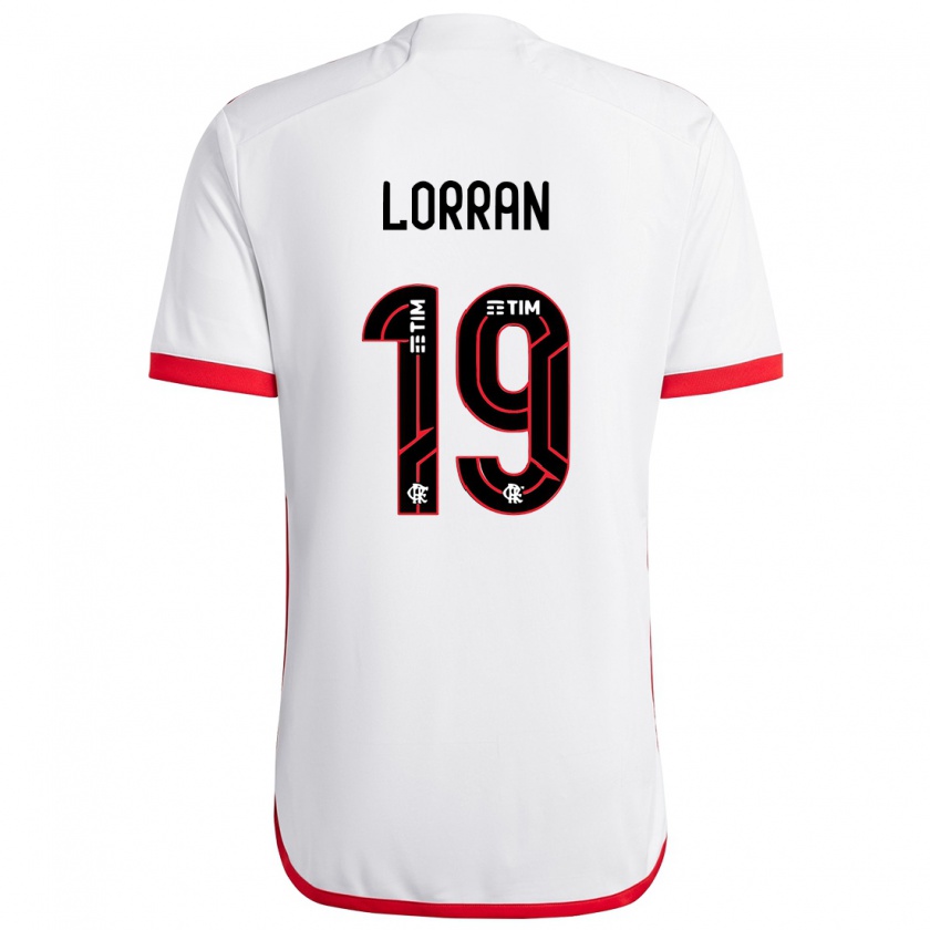 Kandiny Damen Lorran #19 Weiß Rot Auswärtstrikot Trikot 2024/25 T-Shirt