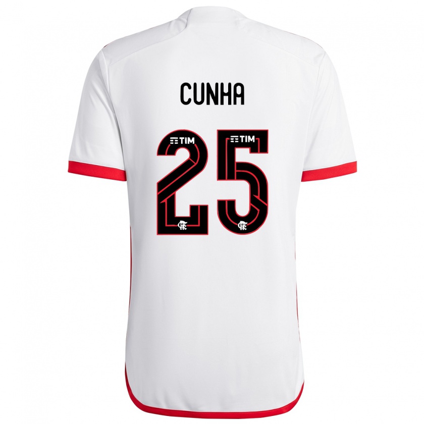 Kandiny Damen Matheus Cunha #25 Weiß Rot Auswärtstrikot Trikot 2024/25 T-Shirt