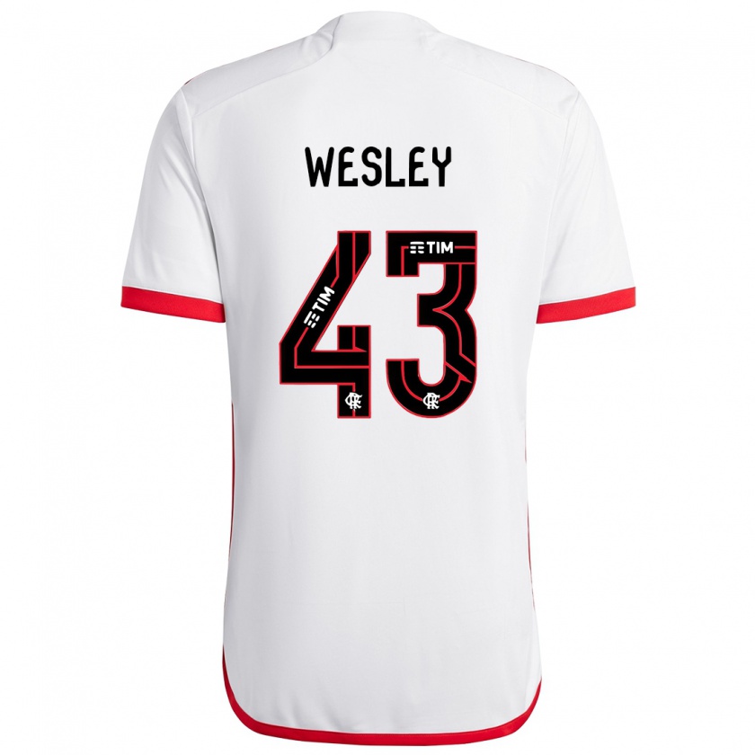 Kandiny Damen Wesley #43 Weiß Rot Auswärtstrikot Trikot 2024/25 T-Shirt