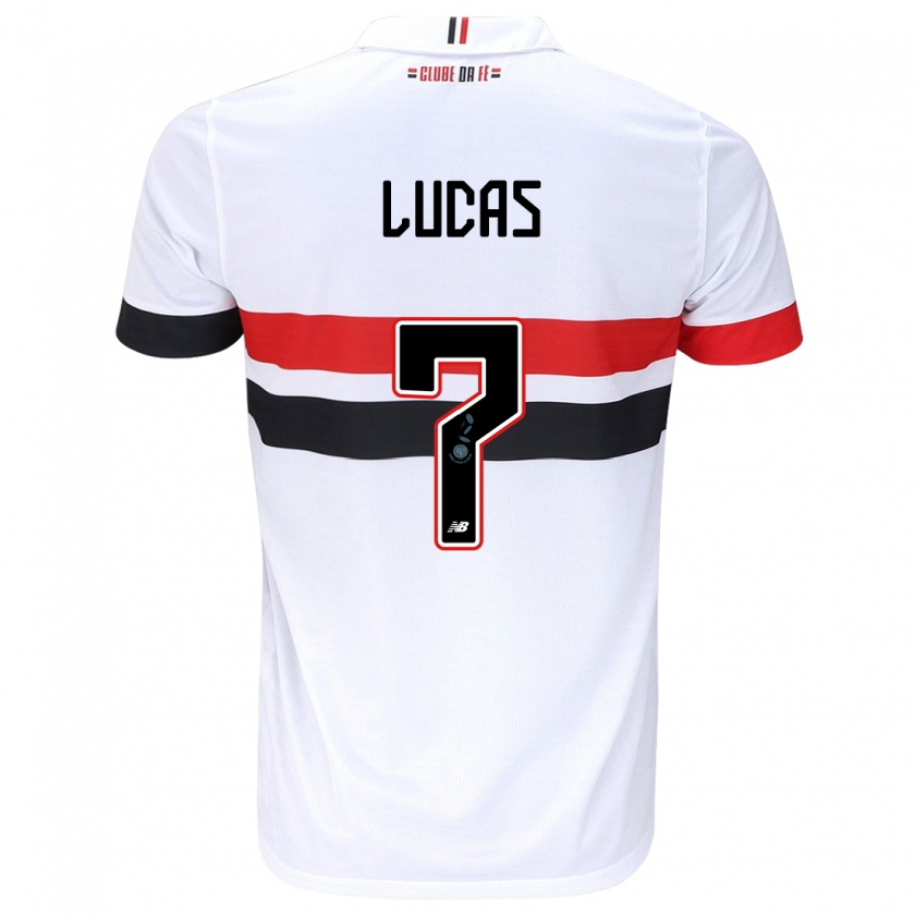 Kandiny Kinder Lucas Moura #7 Weiß Rot Schwarz Heimtrikot Trikot 2024/25 T-Shirt