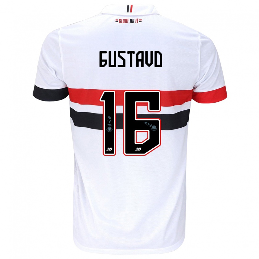 Kandiny Kinder Luiz Gustavo #16 Weiß Rot Schwarz Heimtrikot Trikot 2024/25 T-Shirt