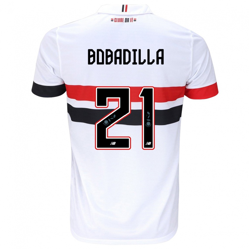 Kandiny Kinder Damián Bobadilla #21 Weiß Rot Schwarz Heimtrikot Trikot 2024/25 T-Shirt