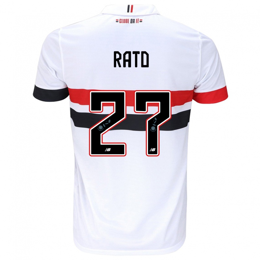 Kandiny Kinder Wellington Rato #27 Weiß Rot Schwarz Heimtrikot Trikot 2024/25 T-Shirt