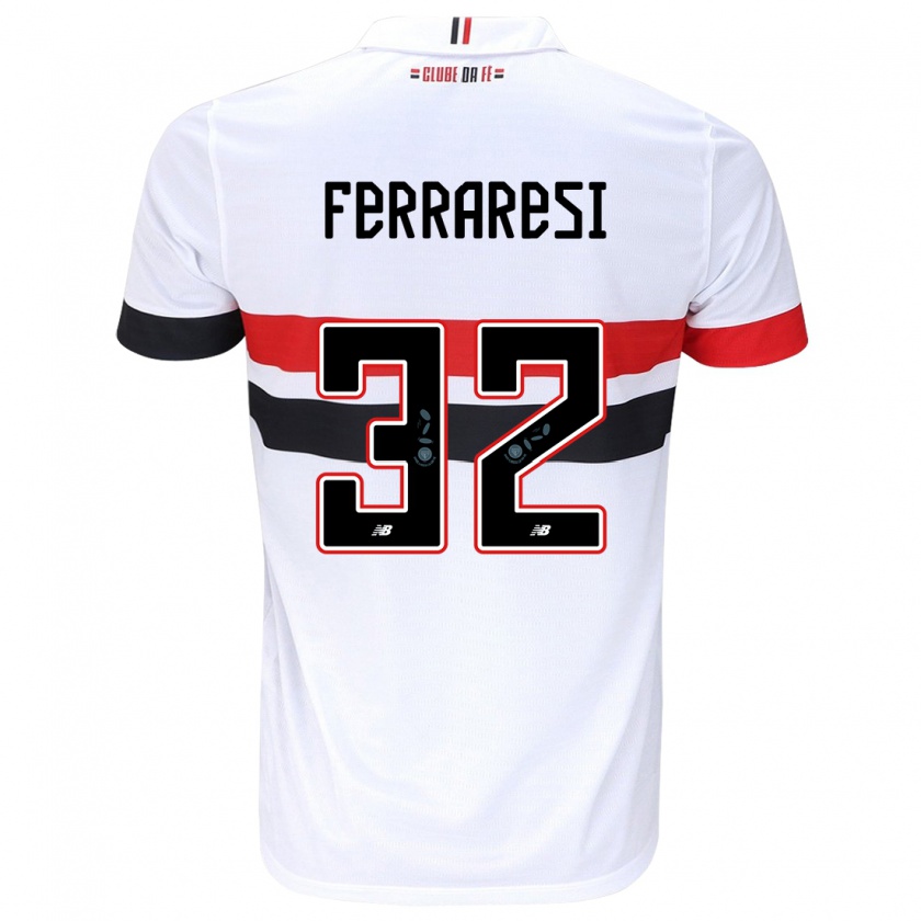 Kandiny Kinder Nahuel Ferraresi #32 Weiß Rot Schwarz Heimtrikot Trikot 2024/25 T-Shirt