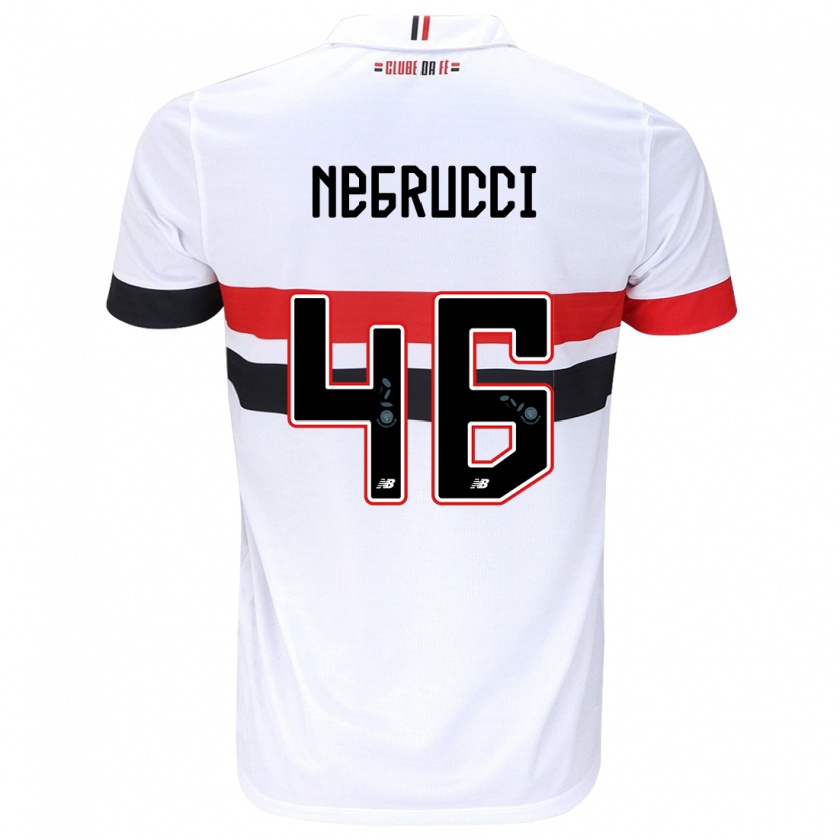 Kandiny Kinder Felipe Negrucci #46 Weiß Rot Schwarz Heimtrikot Trikot 2024/25 T-Shirt