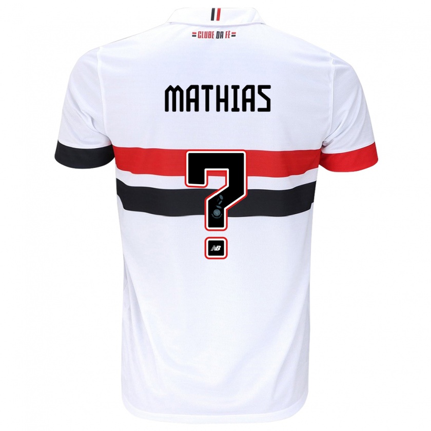 Kandiny Kinder Leandro Mathias #0 Weiß Rot Schwarz Heimtrikot Trikot 2024/25 T-Shirt