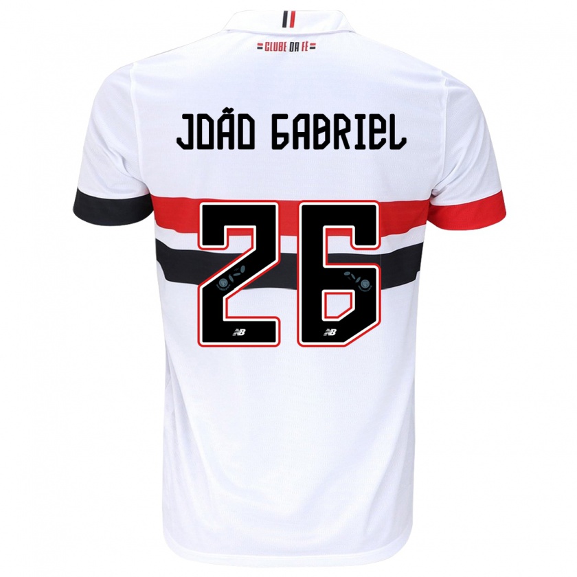 Kandiny Kinder João Gabriel #26 Weiß Rot Schwarz Heimtrikot Trikot 2024/25 T-Shirt