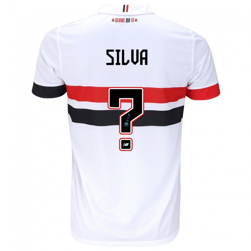 Kandiny Kinder Mateus Silva #0 Weiß Rot Schwarz Heimtrikot Trikot 2024/25 T-Shirt