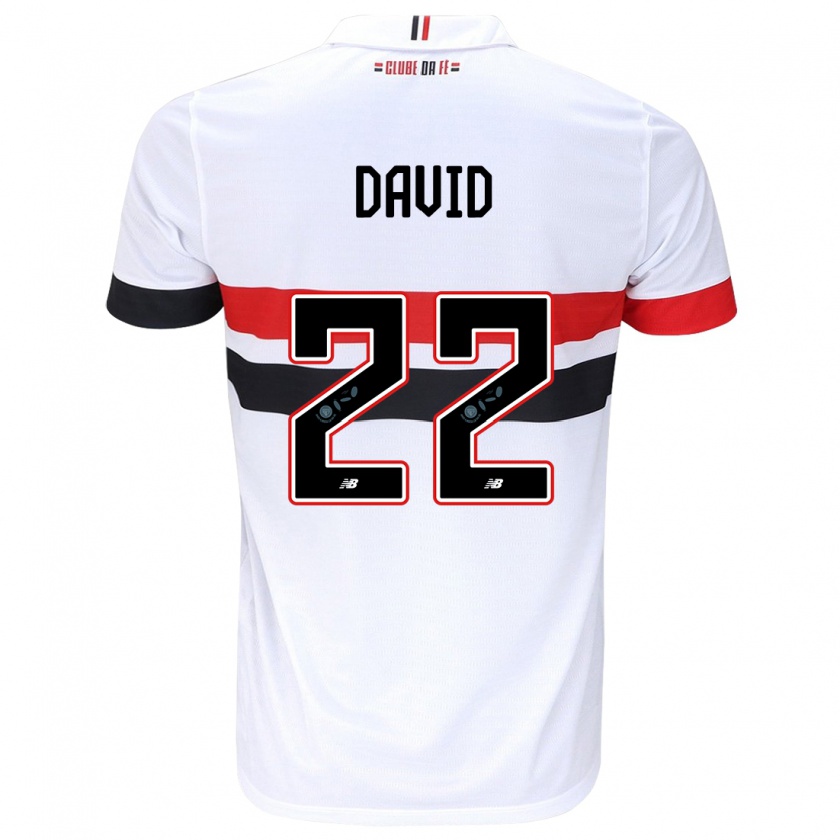 Kandiny Kinder David #22 Weiß Rot Schwarz Heimtrikot Trikot 2024/25 T-Shirt