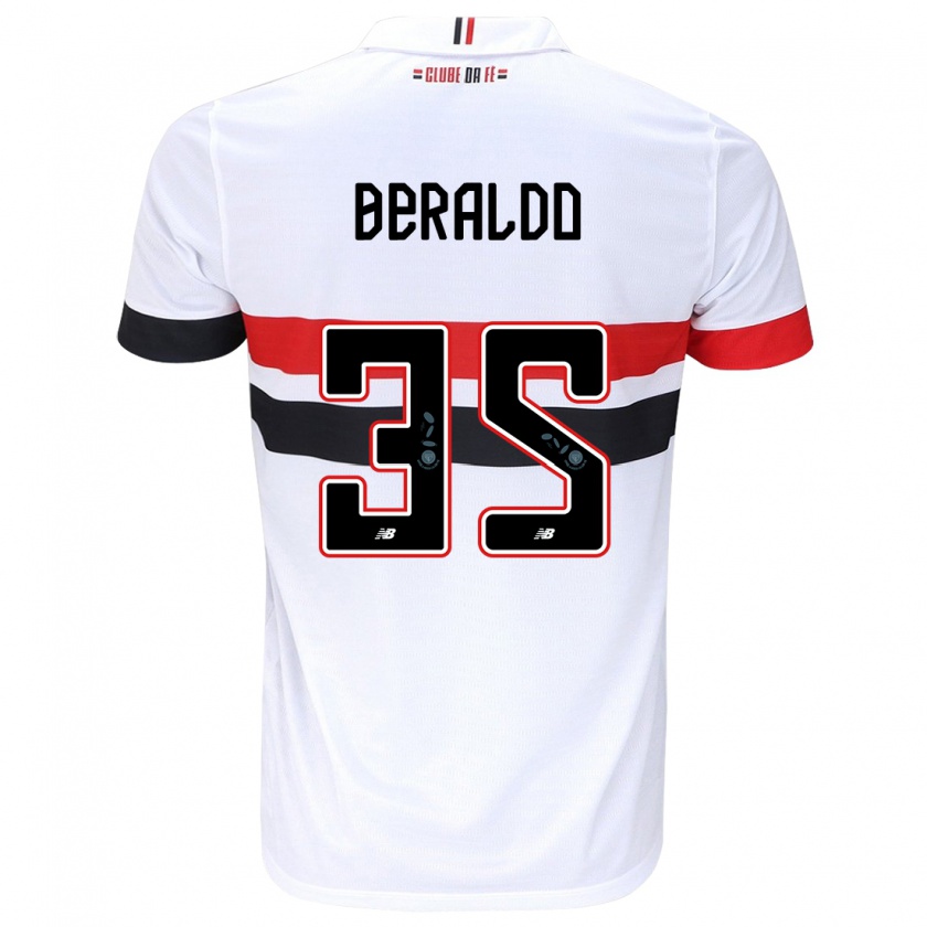 Kandiny Kinder Lucas Beraldo #35 Weiß Rot Schwarz Heimtrikot Trikot 2024/25 T-Shirt