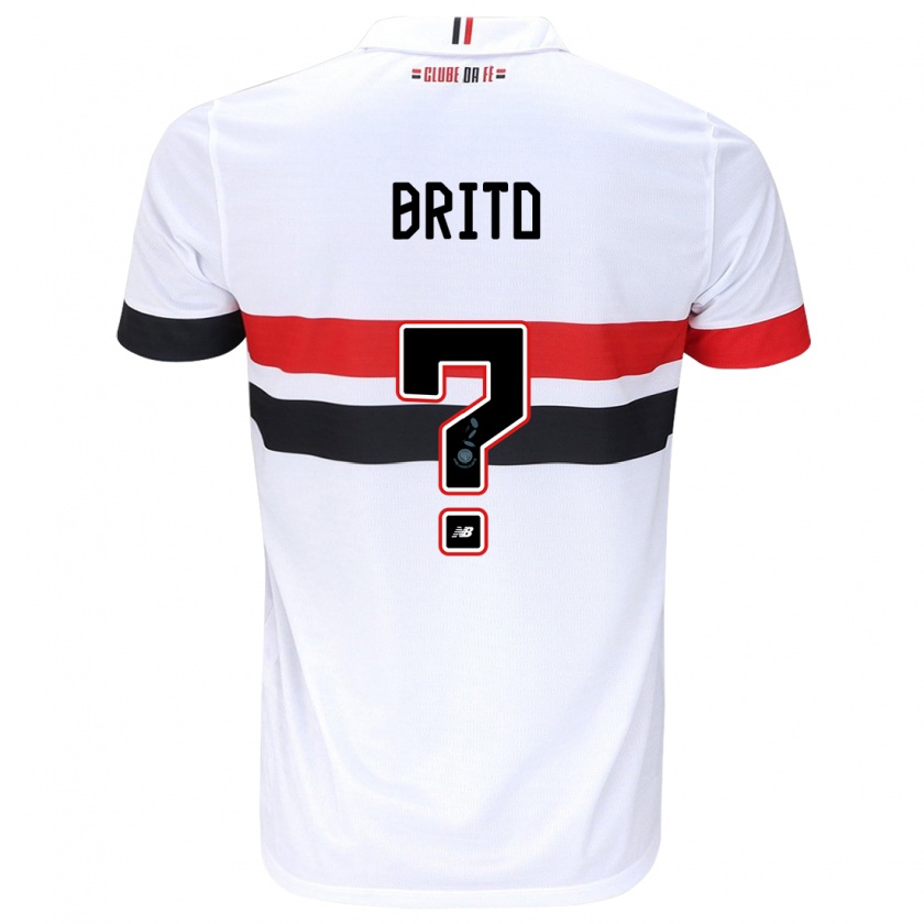 Kandiny Kinder Eduardo Brito #0 Weiß Rot Schwarz Heimtrikot Trikot 2024/25 T-Shirt