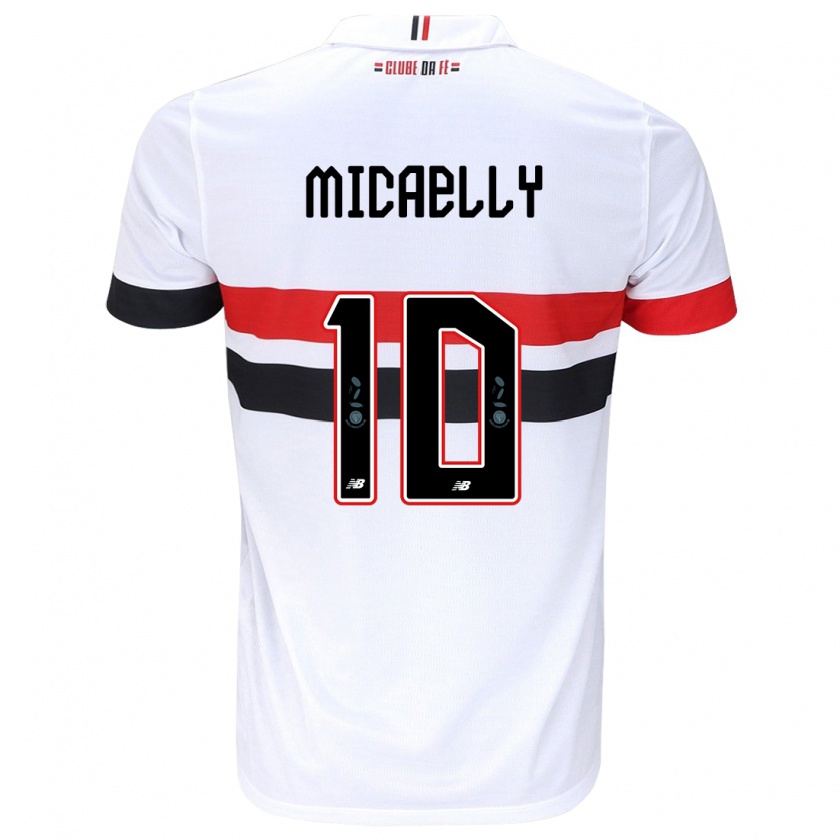 Kandiny Kinder Micaelly #10 Weiß Rot Schwarz Heimtrikot Trikot 2024/25 T-Shirt