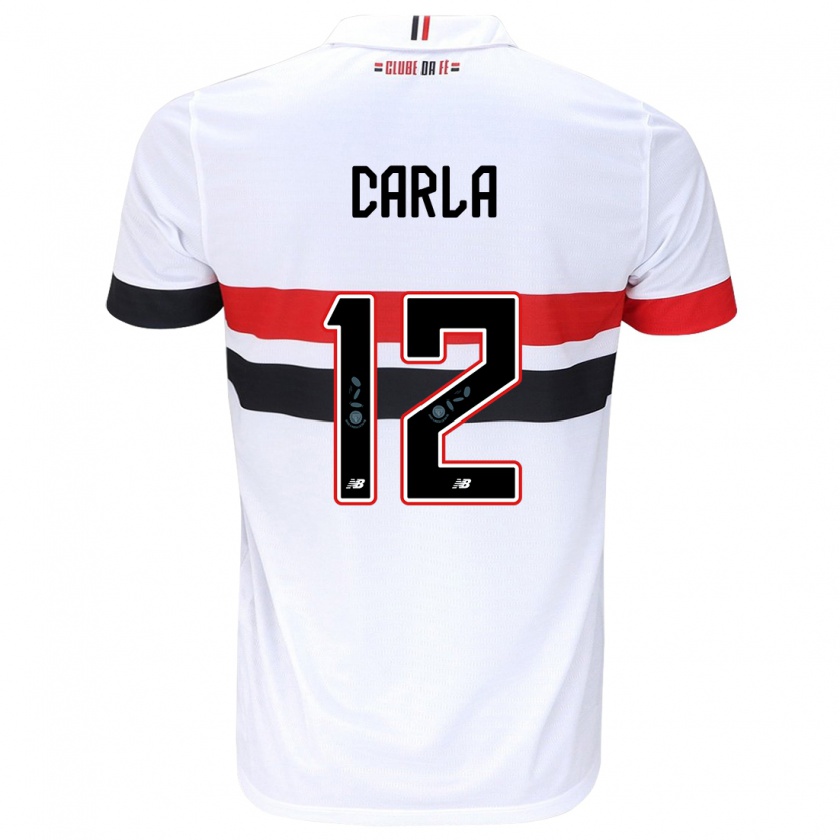 Kandiny Kinder Carla Maria Da Silva #12 Weiß Rot Schwarz Heimtrikot Trikot 2024/25 T-Shirt