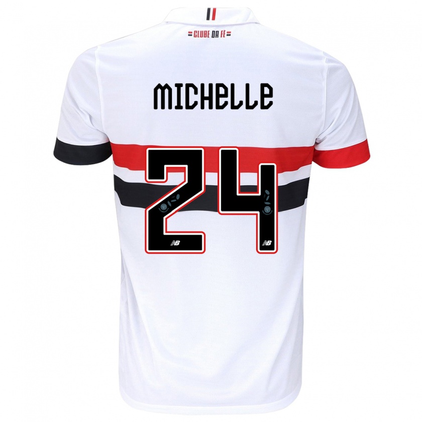 Kandiny Kinder Michelle #24 Weiß Rot Schwarz Heimtrikot Trikot 2024/25 T-Shirt