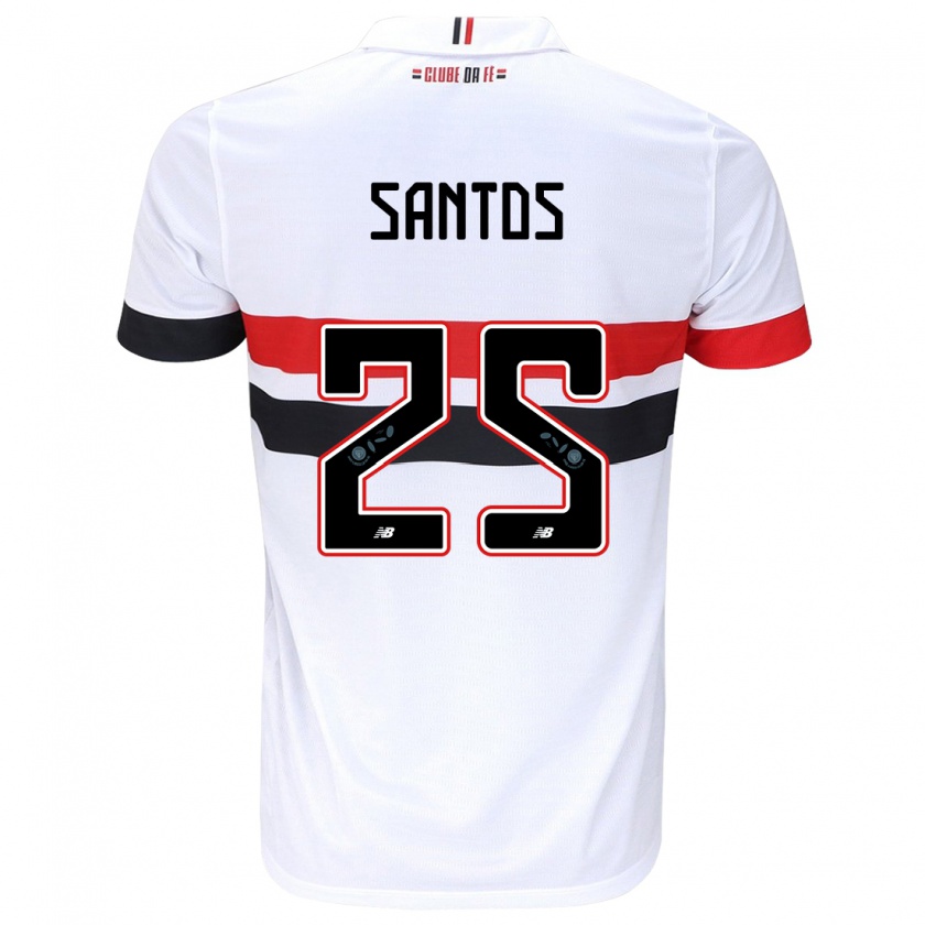 Kandiny Kinder Mariana Santos #25 Weiß Rot Schwarz Heimtrikot Trikot 2024/25 T-Shirt