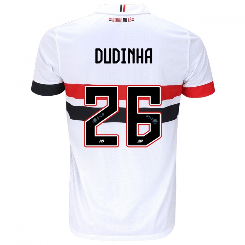 Kandiny Kinder Dudinha #26 Weiß Rot Schwarz Heimtrikot Trikot 2024/25 T-Shirt