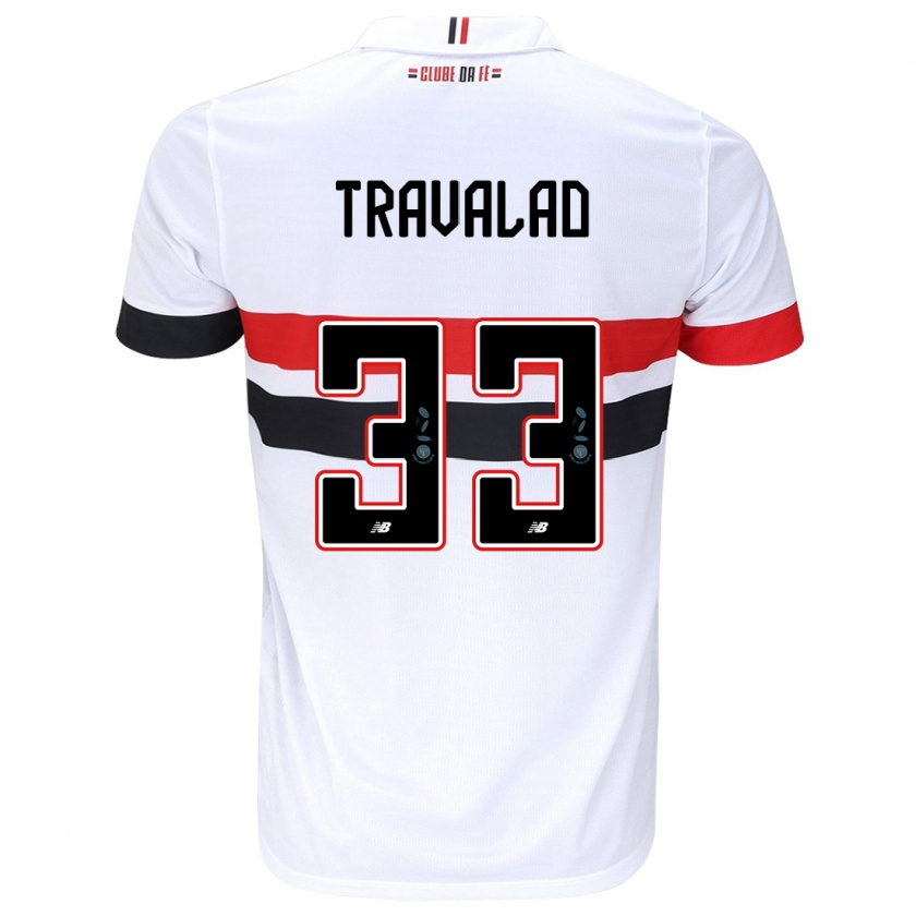 Kandiny Kinder Rafa Travalão #33 Weiß Rot Schwarz Heimtrikot Trikot 2024/25 T-Shirt