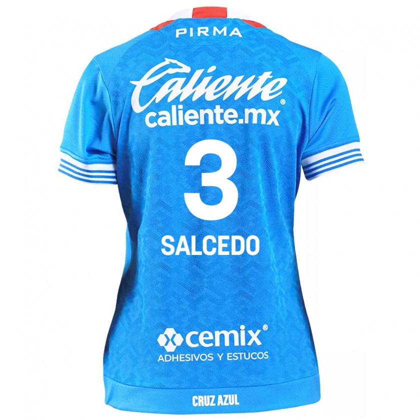 Kandiny Kinder Carlos Salcedo #3 Himmelblau Heimtrikot Trikot 2024/25 T-Shirt