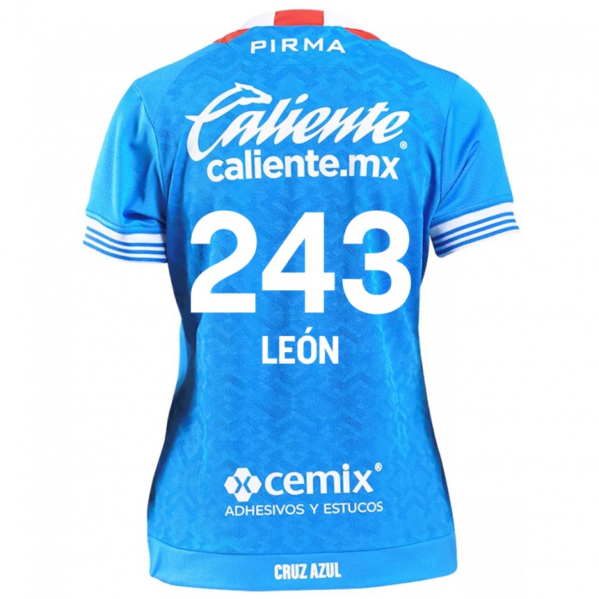 Kandiny Kinder Cristhian León #243 Himmelblau Heimtrikot Trikot 2024/25 T-Shirt