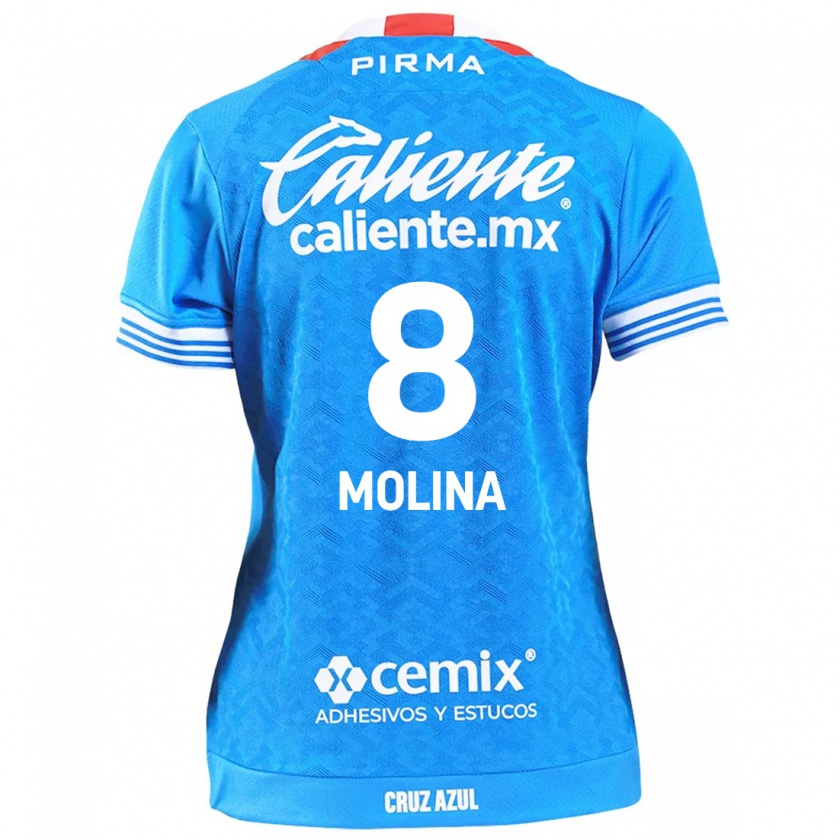 Kandiny Kinder Dalia Molina #8 Himmelblau Heimtrikot Trikot 2024/25 T-Shirt