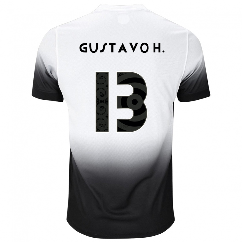 Kandiny Kinder Gustavo Henrique #13 Weiß Schwarz Heimtrikot Trikot 2024/25 T-Shirt